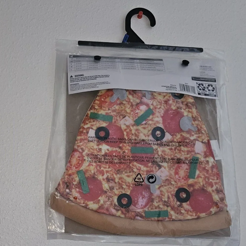 NEW Pizza Costume 1-Pc Pet Size XS Cat Dog (5-10 lbs) Halloween Vibrant Life
